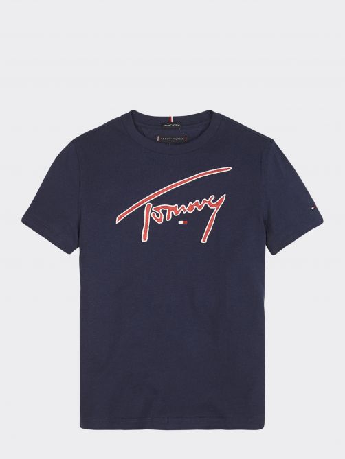 تيشيرت من القطن العضوي بشعار تومي هيلفيغر