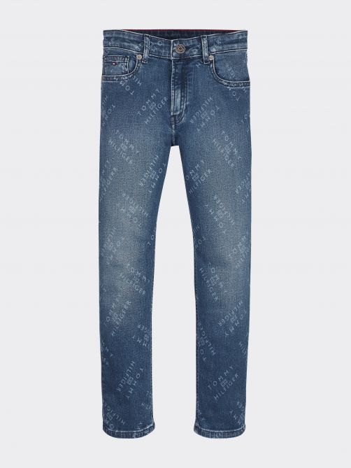 Rey All-Over Logo Relaxed Fit Jeans