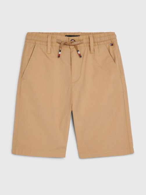 Drawstring Waist Poplin Shorts