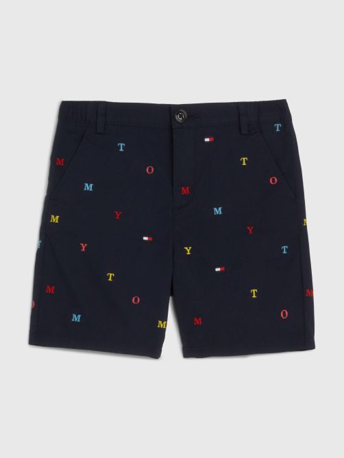 Letter Embroidery Chino Shorts