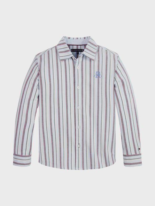 قميص مخطط مزين بحروف الشعار