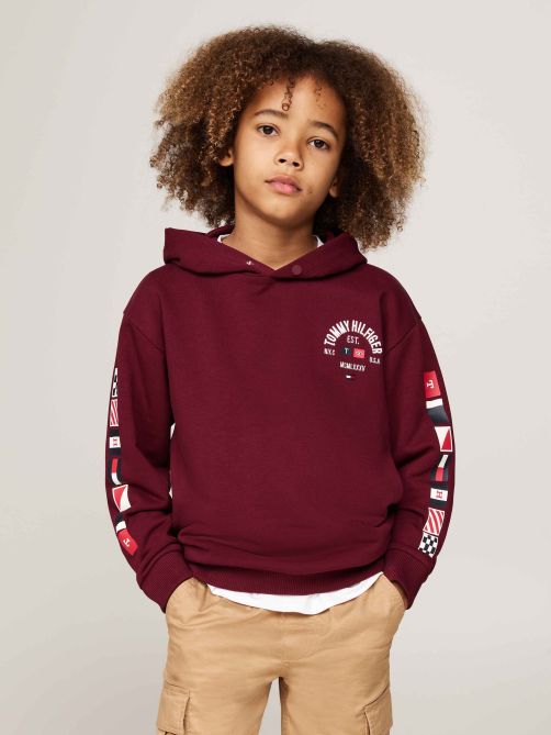 Sleeve Logo Snap Button Hoody