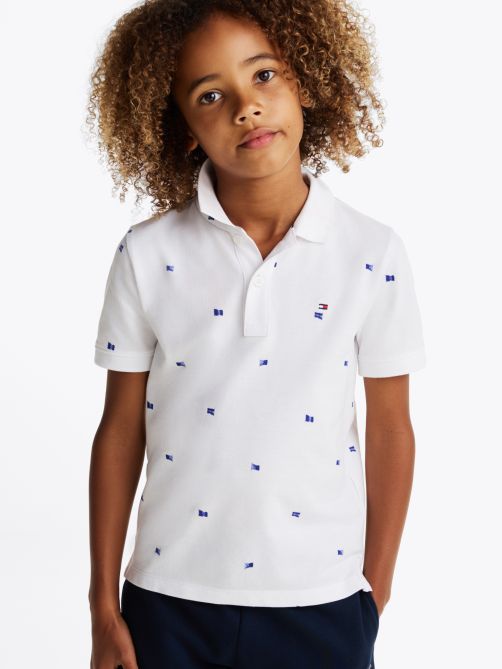 Regular Flag Print Polo Shirt