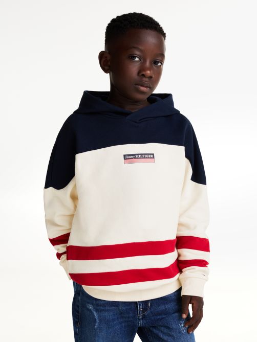 Stripe Colour-Blocked Hoody