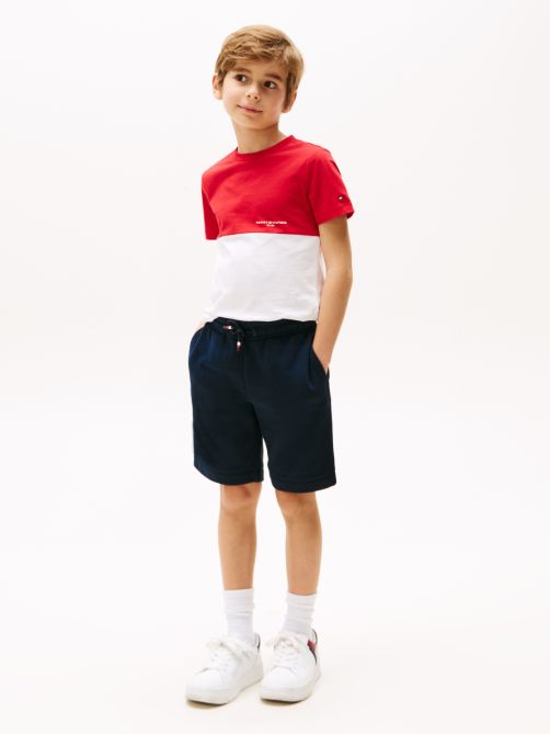 Colour-Blocked T-Shirt And Sweat Shorts Set