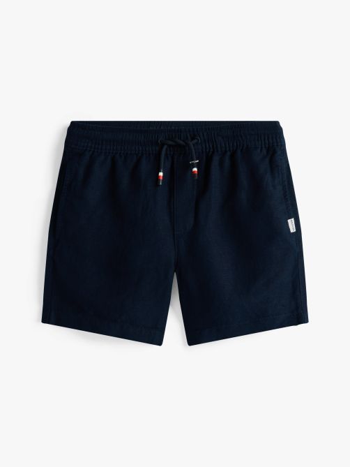 Linen Blend Drawstring Shorts