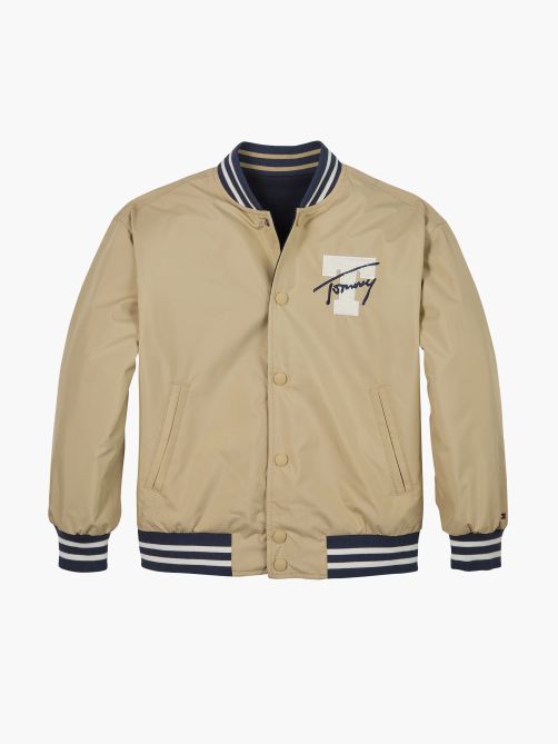 Reversible Back Logo Relaxed Bomber Jacket