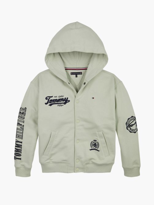 Varsity Mixed Graphic Snap-Button Hoody