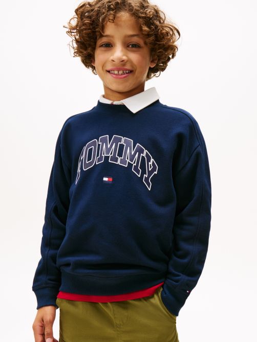 Varsity Logo Print Crew Neck Sweatshirt