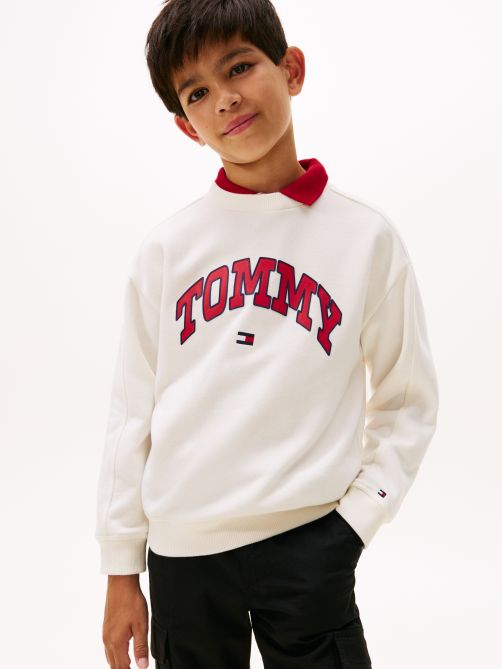 Varsity Logo Print Crew Neck Sweatshirt
