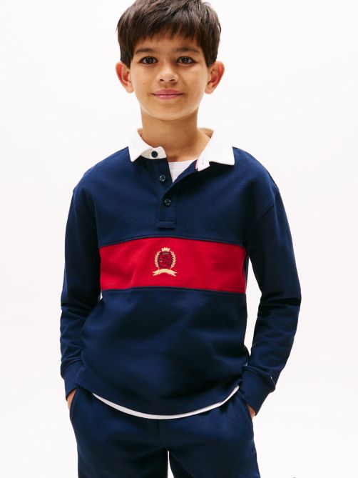 TH Crest Long Sleeve Polo Shirt