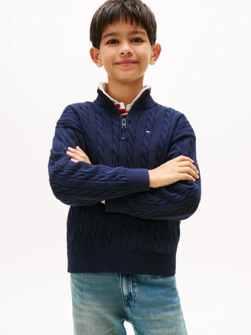 Half-Zip Cable Knit Jumper