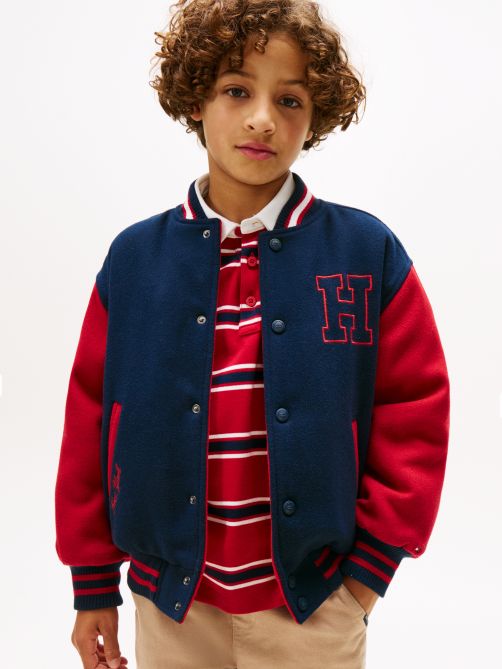 Reversible Wool Blend Relaxed Bomber Jacket