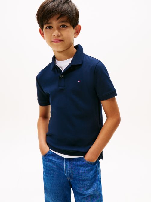 قميص بولو محبوك من قماش الإنترلوك بقصة عادية