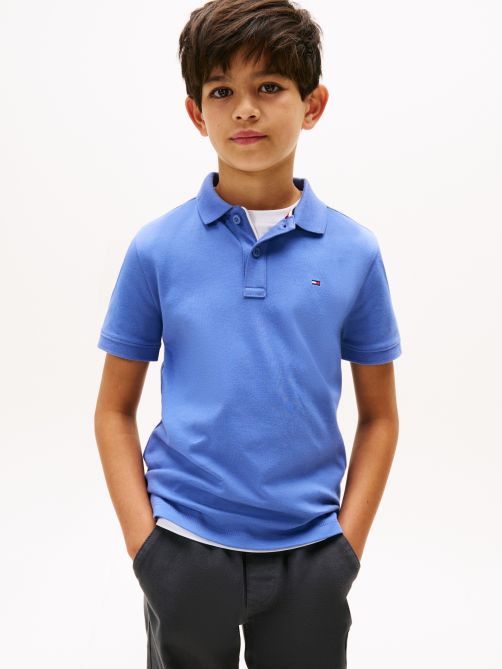 قميص بولو محبوك من قماش الإنترلوك بقصة عادية