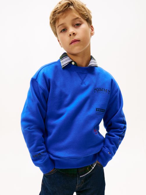 Varsity Mixed Graphic Crew Neck Sweatshirt