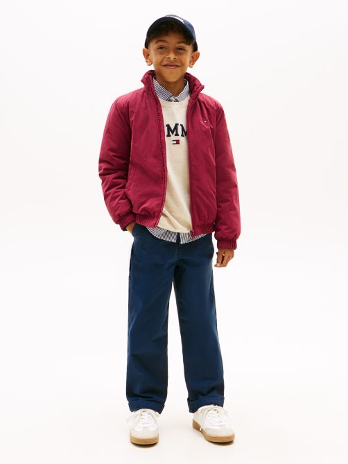 بنطلون كاربنتر مريح من قماش التويل بنقشة عظم السمك