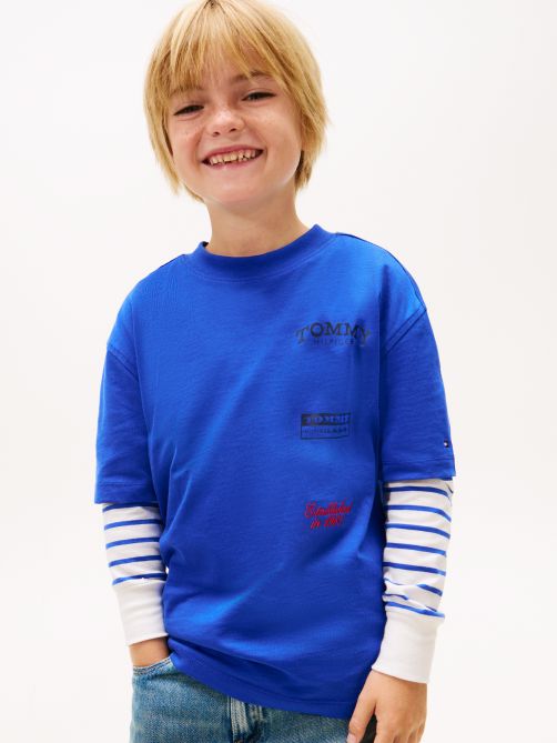 Back Multi Logo Print Jersey T-Shirt