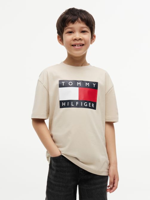 Flag Logo Jersey Crew Neck T-Shirt