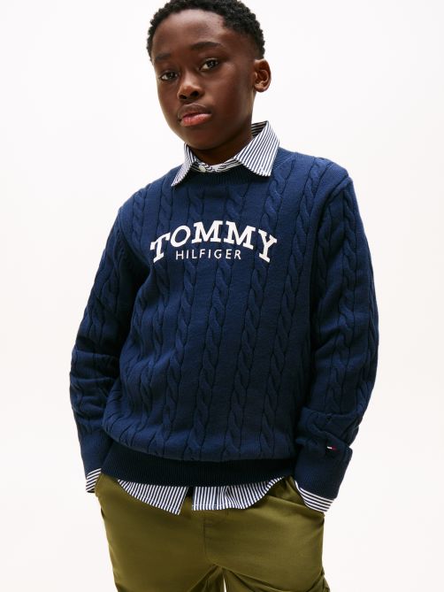 Logo Cable Knit Jumper
