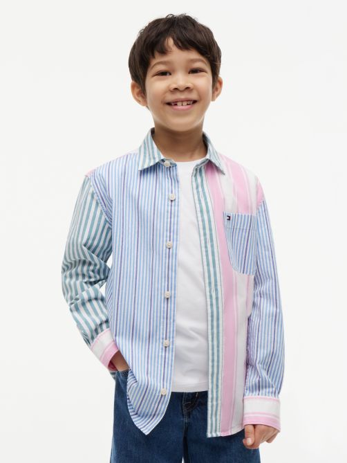 Regular Fit Multicolour Stripe Poplin Shirt