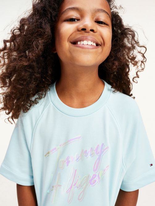 فستان سويت شيرت مزين بالشعار