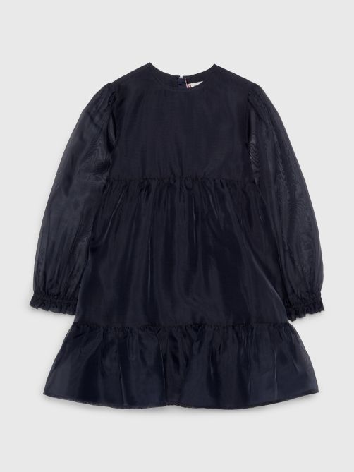 Organza Tiered Fit And Flare Dress