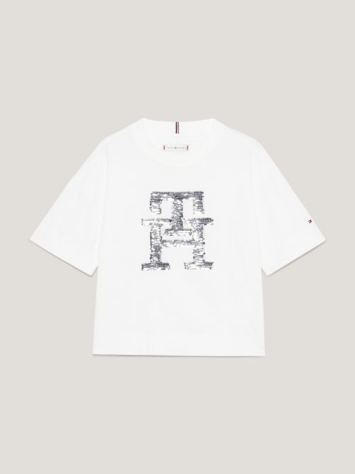 تيشيرت بقصة واسعة مزين بحروف الشعار