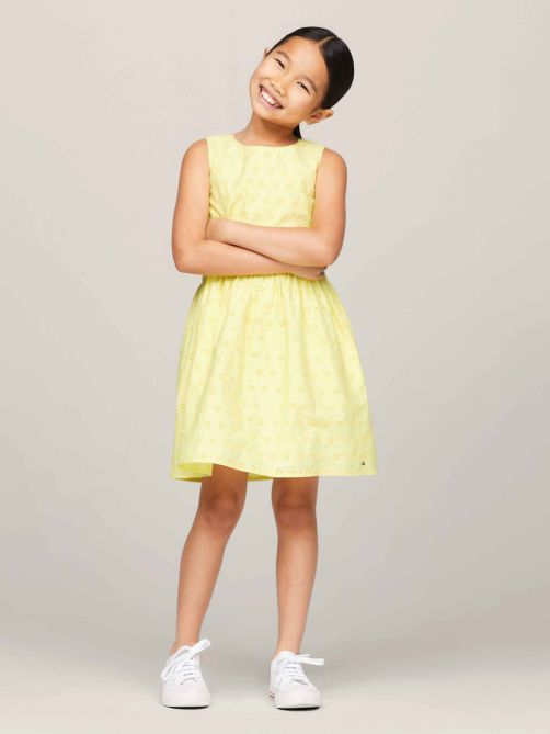 TH Monogram Broderie Anglaise Sleeveless Dress