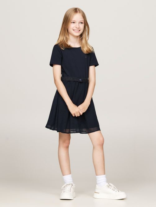 Hilfiger Monotype Belted Tulle Dress