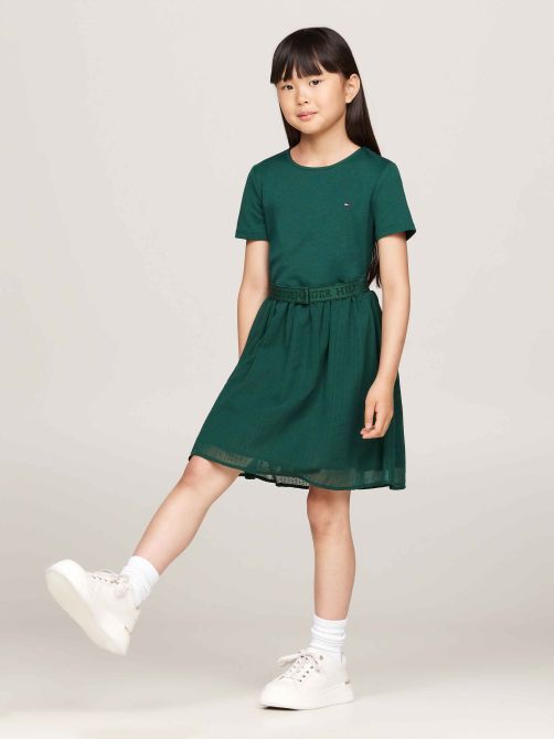 Hilfiger Monotype Belted Tulle Dress