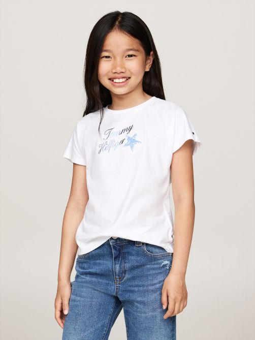 Sequin Star Foil Script Logo T-Shirt