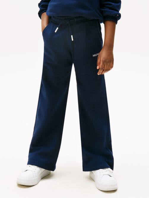 Logo Embroidery Wide Leg Joggers