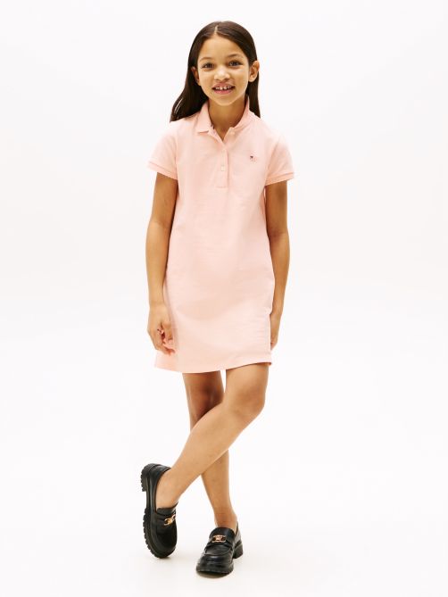 Contrast Crew Neck Polo Dress