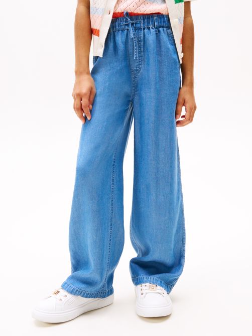 Chambray Wide Leg Trousers