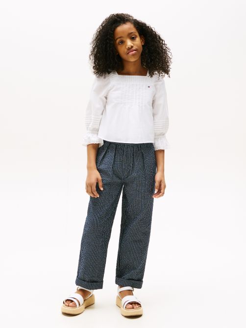 Seersucker Stripe Relaxed Trousers