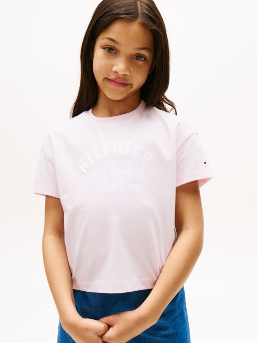 Satin Logo Appliqué Relaxed T-Shirt