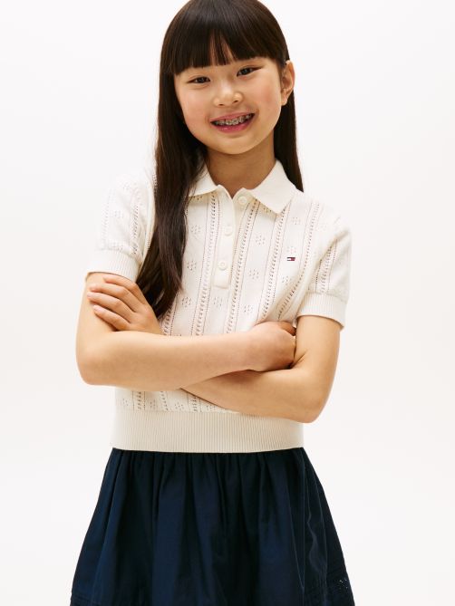 قميص بولو من قماش البوانتيل بقصة مريحة