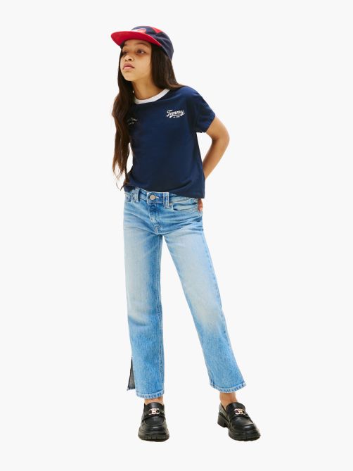 Straight Leg Faded Girlfriend Jeans