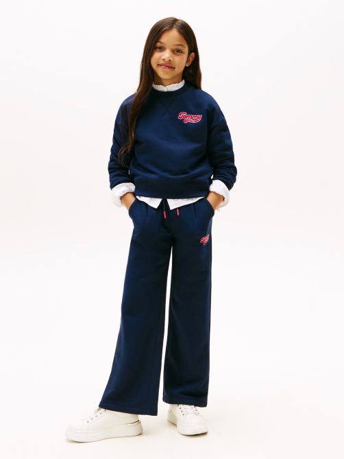 Varsity Flock Logo Wide Leg Joggers