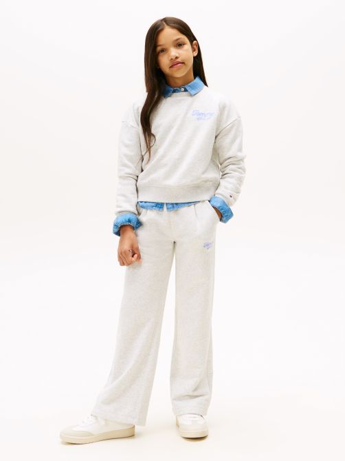 Varsity Flock Logo Wide Leg Joggers