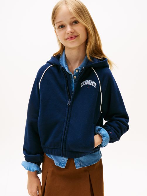 Varsity Logo Embroidery Relaxed Zip-Thru Hoody