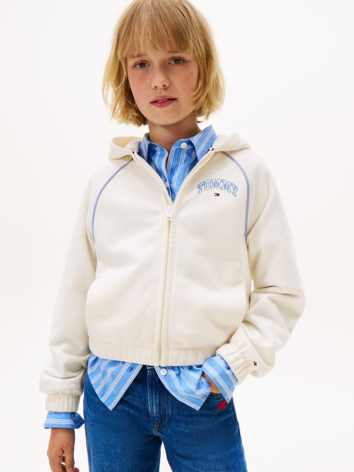 Varsity Logo Embroidery Relaxed Zip-Thru Hoody