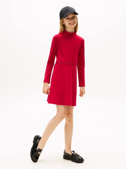 Sparkle Logo Mock Neck Skater Dress