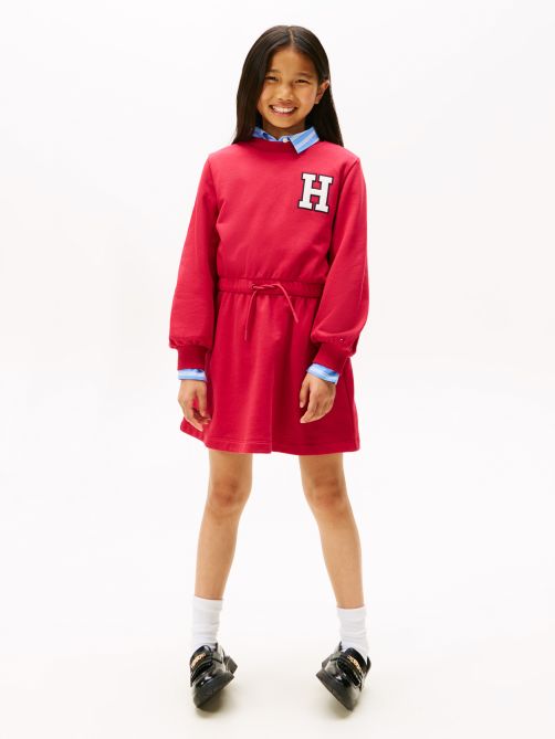 فستان سويت شيرت مطرز بالشعار على الظهر