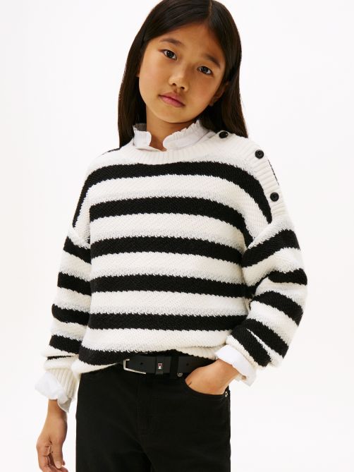 Metallic Stripe Relaxed Jumper