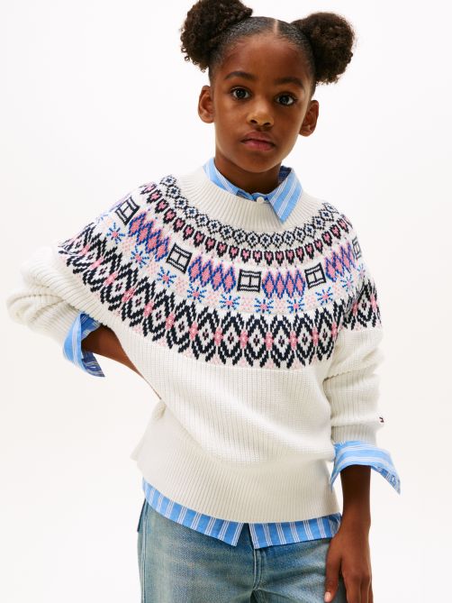 Fair Isle Relaxed Balloon Sleeve Jumper