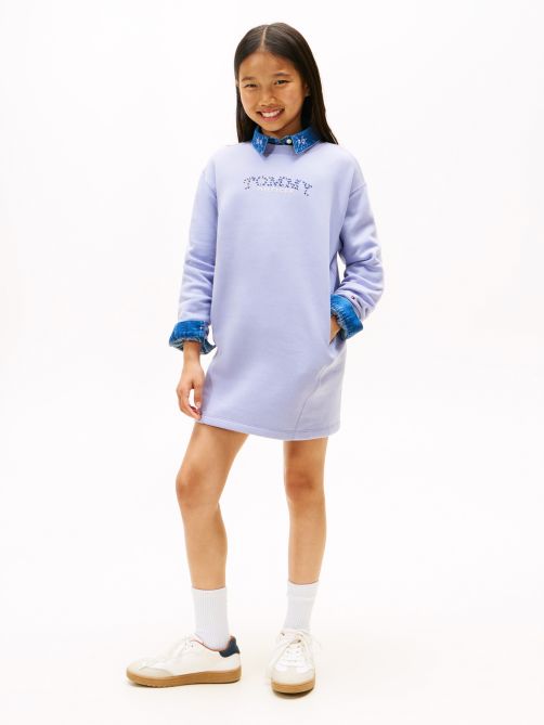 فستان سويت شيرت مريح مزين بشعار مزهر