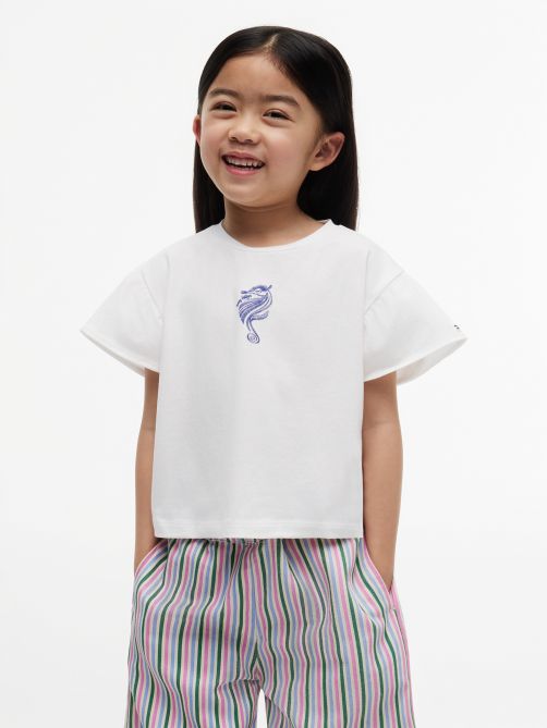 Graphic Flutter Sleeve Relaxed Jersey T-Shirt