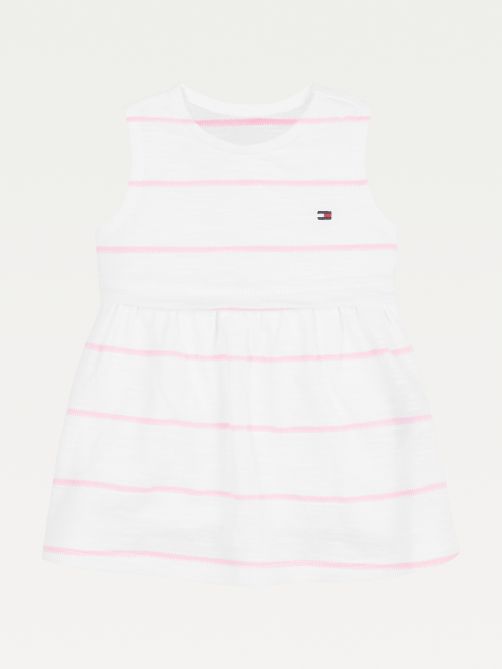 فستان مخطط بدون اكمام